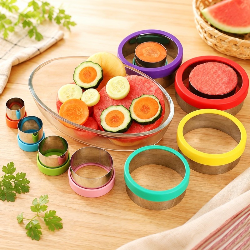 laxizar 10 Pcs Round Cookie Cutters Set Stainless Steel Biscuit