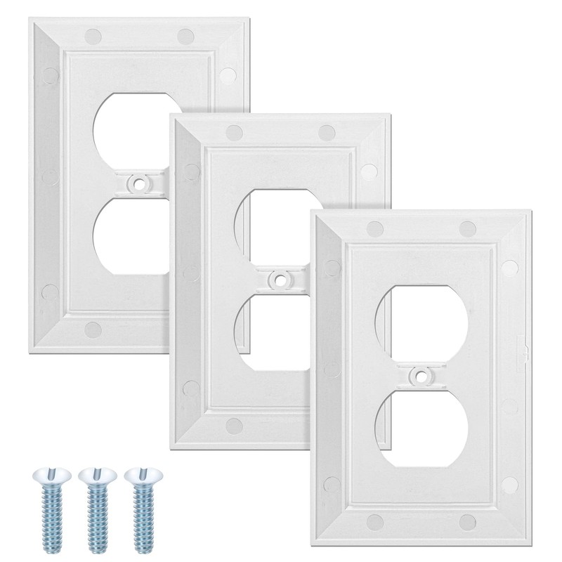 3 Pack White Outlet Cover, White Plug Covers Wall Plate,