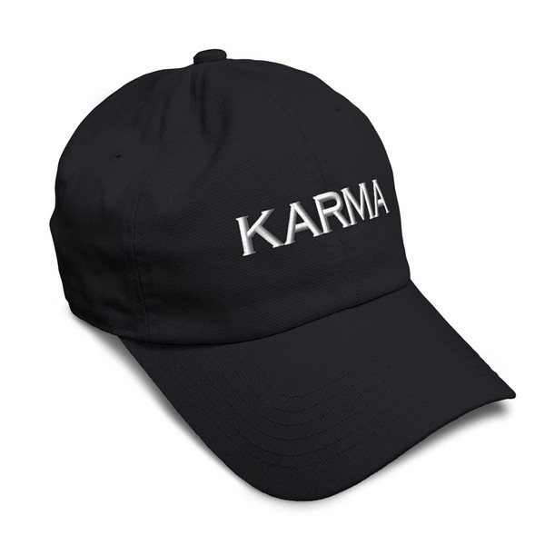 Soft Baseball Cap Karma Print Style Funny Amusing Twill Cotton