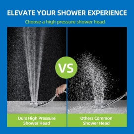 Vrqub High Pressure Handheld Shower Head with ON/OFF Pause Switch 3 Spray Modes Wat...