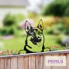 AB Tools Black Metal Peeking German Shepherd Silhouette with Fixing
