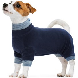 Kuoser Fleece Dog Jumper Warm Dog Pajamas, Thermal Sweatshirt Dog Pullover Turtleneck for Small Medium Dogs Girl Boy, Soft Puppy Christmas Outfit Dog Winter Clothes Cat Apparel