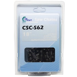 UpStart Components 3-Pack 18" Semi Chisel Saw Chain for Echo CS-400 Chainsaws - (18 inch, 3/8" Low Profile Pitch, 0.050" Gauge, 62 Drive Links, CSC-S62)
