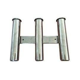 NUZAMAS Fishing Rod Holder Marine Grade Stainless Steel 3 Tube Rack for Boat Yacht Side Mounted Home Rods Storeage Heavy Duty