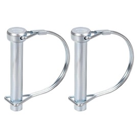 DTGN 10 mm x 50 mm (DxL) Shaft Locking Pin - Pack of 2 - Good for Agricultural Trailers Lawn - Round Carbon Steel Trailer Hitch Pin - Silver Tone