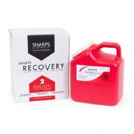 The Sharps Disposal by Mail System Mailback Sharps Container, 1-Piece 2 Gallon Red Snap On Lid, 12000-012 - Each
