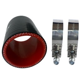 Bekelan 2" ID (50mm) High-Temp Straight Silicone Hose Coupler With Stainless T-Bolt Clamp - Heavy Duty 4-Ply Reinforced Design for Automotive Turbo/Intercooler/Intake Piping/Industrial Hydraulic