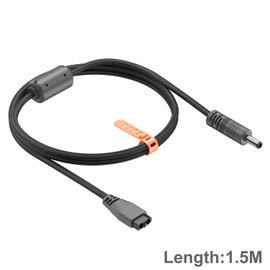 SlimQ 330w Charger XT60-5525 DC Cable, 330W Max Power, XT60 Male to 5.5x2.5mm DC Connector, Durable Black PVC with Gray Braided Design, 4.9ft (1.5m)