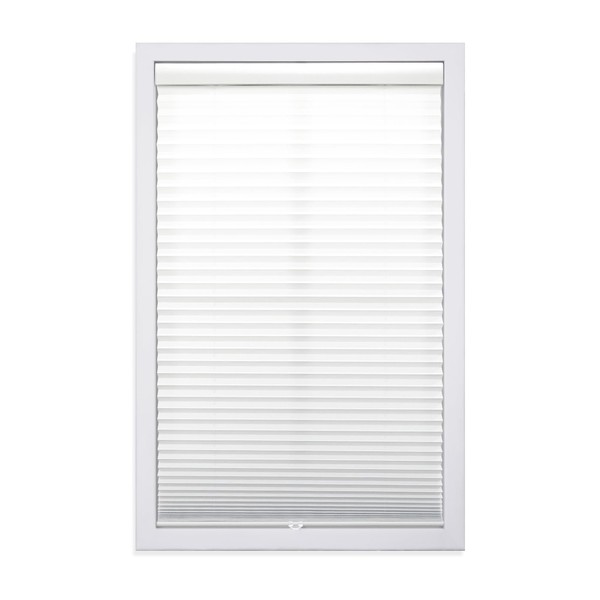 DEZ Furnishings QDWT580640 Cordless Light Filtering Pleated Shade, 58W x 64L Inches, White