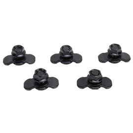 CFTGIW 5PCS L Track Double Lug Threaded Stud Nut Fitting M10x20mm for Truck Bed Trailer Cargo Control Pickup RV ATV Heavy Duty Anchor Points Bearing 5500 LBS (Black)