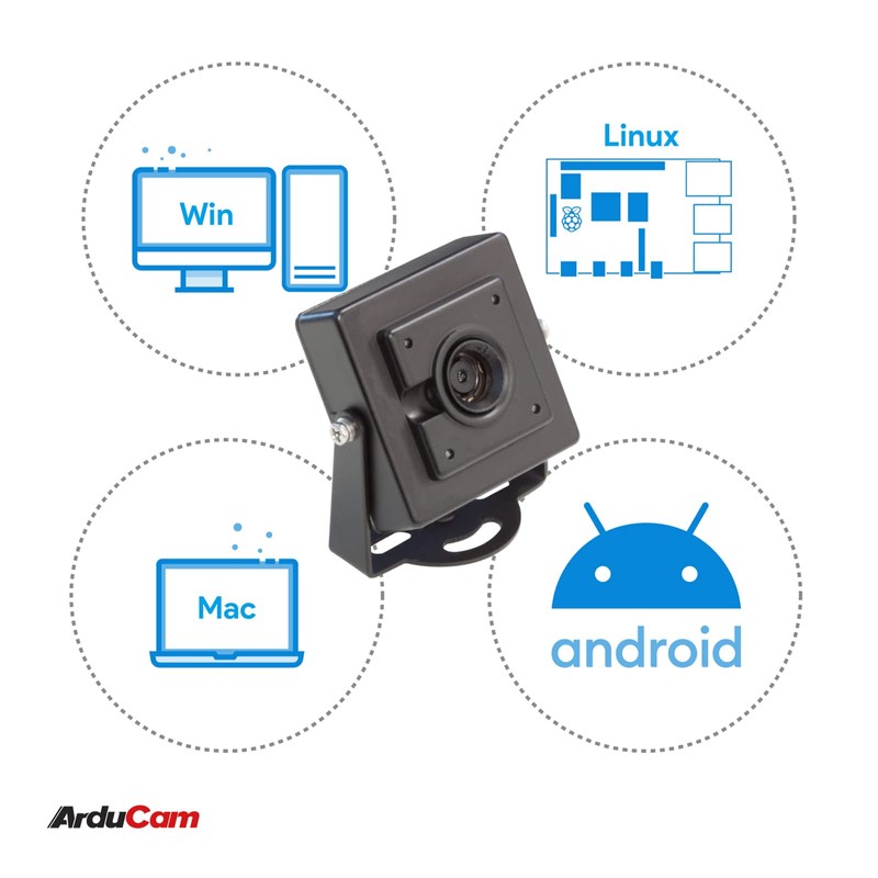 Arducam 8MP IMX179 Lightburn Camera, Autofocus Webcam with Metal Case,