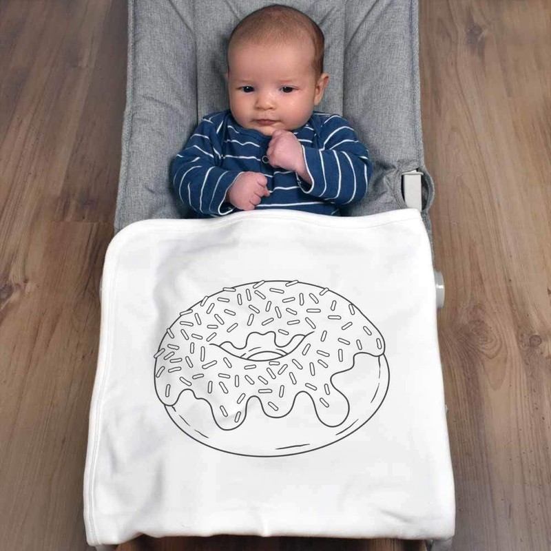 Azeeda 'Sprinkle Doughnut' Cotton Baby Blanket/Shawl (BY00040064)