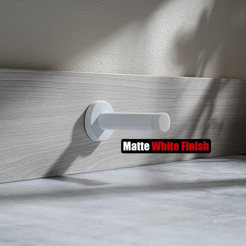 2 Pack White Wall Mounted Door Stopper, 304 Stainless Steel