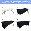 Kapwall 6ft table cloth, Black Spandex Tablecloth Tight, Fitted, Washable