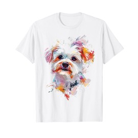 Maltese Dog Graphic Pet Artwork Maltese T-Shirt