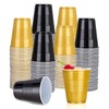 12 oz Disposable Plastic Cups – Black & Gold 2-Color