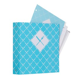 Oxford Recipe Binder Kit, Boxed Gift Set with 11.5x12 3 Ring Binder, 30 Recipe Sheets, 50 Sheet Protectors, Divider Set, Labels & Zipper Pouch (22220)