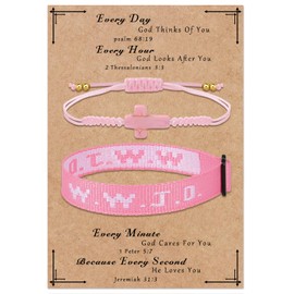 Raicegs WWJD Bracelet Cross String Bracelets for Women Men Christian Gift Jesus Bracelets Faith Religious Easter Christian Jewelry for Women