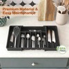 TSONDEKU Expandable Silverware Drawer Organizer - BPA Free Flatware and