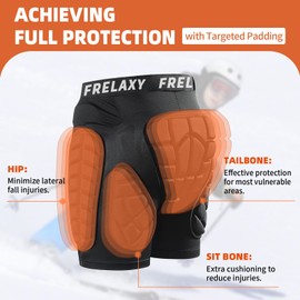 Frelaxy Padded Shorts for Snowboard, Skate and Ski, Snowboarding Impact Shorts, 3D Protection for Tailbone, Hip and Butt…