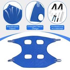 Dog Grooming Hammock Pet Dog Grooming Harness Grooming Sling with with Nail Clipper File Comb for Dogs Cats (Blue, M)