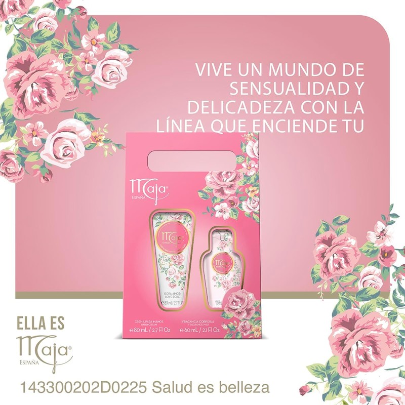 Maja, Estuche Coleccionable Love Rose 2 piezas, contiene un Body