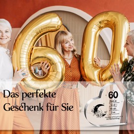 60 Geburtstag Mann,60 Geburtstag Frau,5 Zoll Herzform Acryl Schild,Geburtstagsgeschenk,Geschenke für Frauen Geburtstag,60.TER Geburtstag Mann für Eltern und Freunde (60)