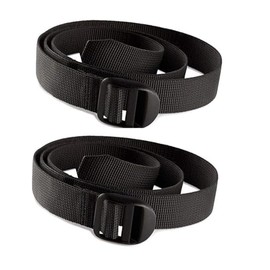 Pack of 2X Utility Strap for Backpack Tactical Lashing Gear Plastic Buckle (Black, 2.5cm*150cm)