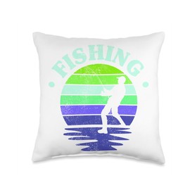 Angler, Fischer, Angel Fish Fish Outifts And Gifts Angel, Angler Fisherman Outfit Bass Fishing Throw Pillow, 16x16, Multicolor