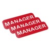 Manager 1 x 3" Name Tag, Red (3 Pack)