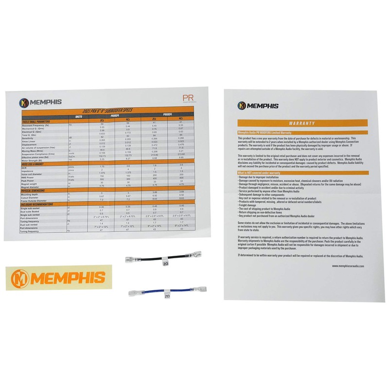 Memphis Audio PRX624 6.5" Car Subwoofer 300w Sub Selectable 2