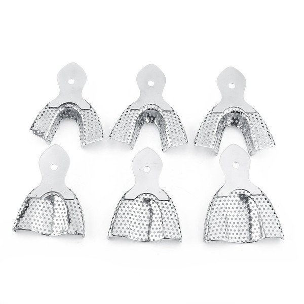 Dental Impression Spoons Made of Stainless Steel, 6 Pieces Upper