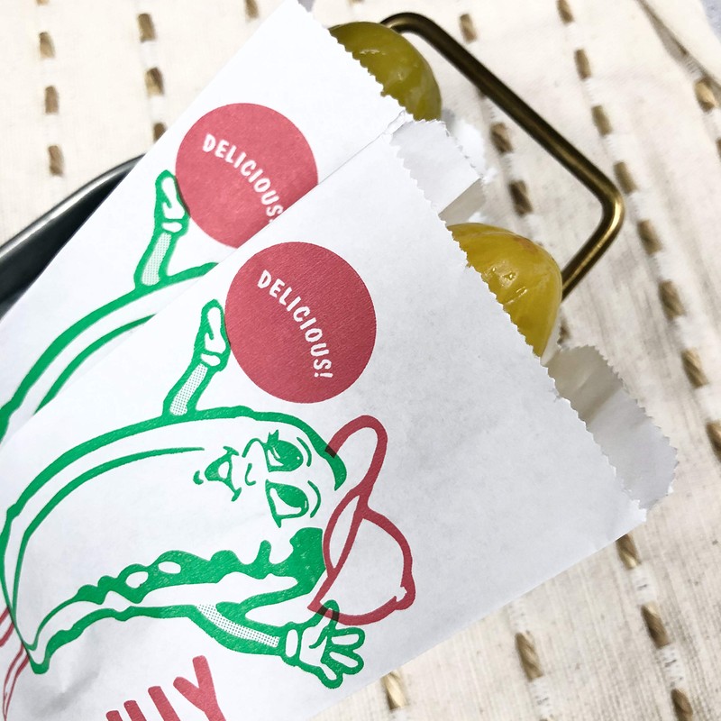 Paper Pickle Bags - Red Green White Disposable Pickle Sacks