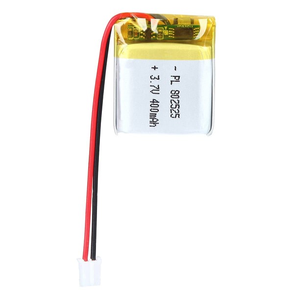 AKZYTUE 3.7V 400mAh 802525 Lipo Battery Rechargeable Lithium Polymer ion Battery Pack with PH2.0mm JST Connector