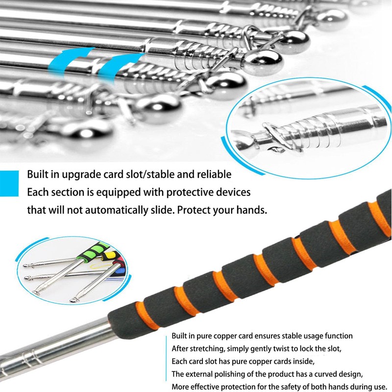 XUTONG 2.5M Handheld Flagpole,Thick Portable Stainless Steel Flagpole with Anti