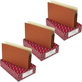 Smead Redrope Drop Front File Pockets with Tyvek Lined Gussets POCKET,FILE,LGL,STR,5.25" (Pack of3)