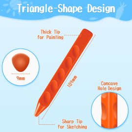 ECHOCUBE 12 Coloring Crayons for Kids, Washable Triangular Crayons for School, Painting and Crafts, Non-Toxic Wax Crayons for Toddlers, Party Bags Fillers Crayons Set for Children Age 3 4 5 years