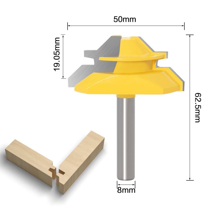 APlus 3-Piece 8 mm Gluing Cutter Miter Gluing Cutter Router