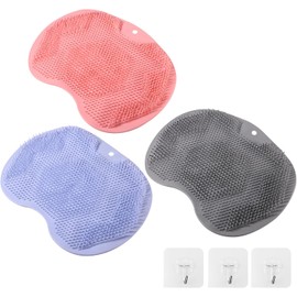 Shower Foot Scrubber Mat, Compact Lightweight Accessory for Travel and Daily Use - 3PACK Silicone Shower Foot Scrubber