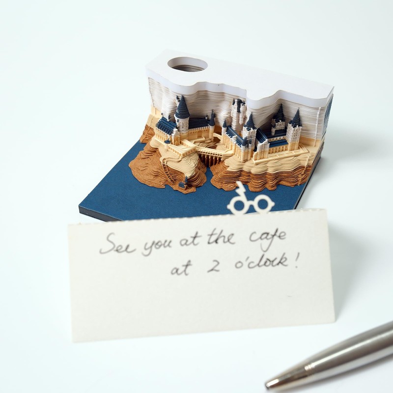 MEICHI 3D Notepad, Non-Glued, 3D Castle Model Paper Art with