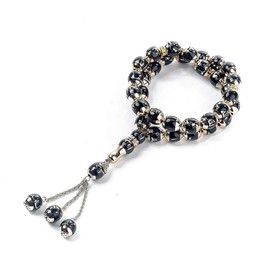 Beaded Chain, Youngy Muslim Prayer Beads Round Bead Tesbih Allah Rosary Islamic Tasbeeh Scriptures Tasby Worship Supplies - Beige