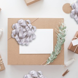 Glick Luxury Confetti Bow Silver, Silver Bow for Wrapping, Silver Accessories for Christmas, Birthdays, Valentine and other Celebrations, Silver stick on Bow