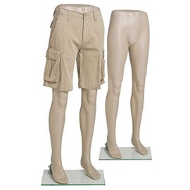 Male Plastic Mannequin Leg Form - Height 46" - with Base