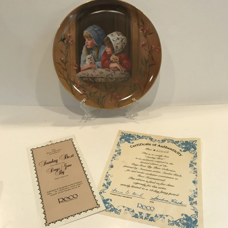 Reco Vintage Collector Plate Sandra Kuck Sunday Best Days Gone