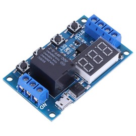 Timer Module, Timer Switch Module, DC 6V-30V Trigger On/Off Cycle Timing Delay Switch, Adjustable LED Display Automation Digital Delay Timer Module Micro USB 5V