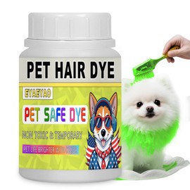 Eyaeyao Green Dog Hair Dye, 3.5 Fl Oz (100 ml) Pet Safe Dye, Pet Grooming, Permanent Pet Hair Dye Stain, Safely Used, Pet Dye Bright Color for All Pets Fur Dye (Green, 3.5 Fl Oz (100 ml))