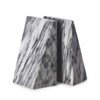 Triangular Natural Genuine Marble Bookends with Wedge Design (Grey)