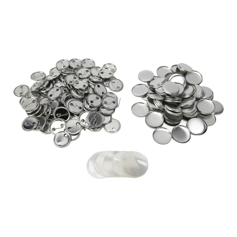 100 Sets Blank Button Badge Parts Set Round Shape Rust