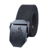 Sint M US Black Buckle Military Thick Canvas Cloth Belt