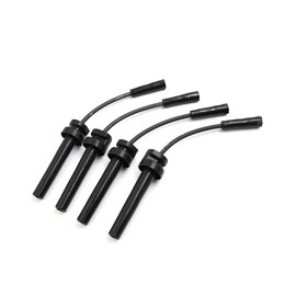 A ABSOPRO Car Engine Spark Plug Cable 671-4079 Ignition Wire for Dodge Caravan 2001-2007 Silicone Metal Black (Set of 4)